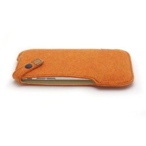 Photo3: buzzhouse design Handmade felt case for iPhone 6 Orange (Made in Japan)