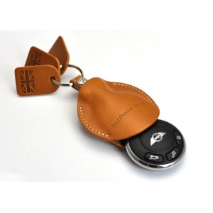 Photo: buzzhouse design BMW MINI handmade leather Key ring Cover R55,R56,R57,R58,R59,R60 Camel (Made in Japan)　