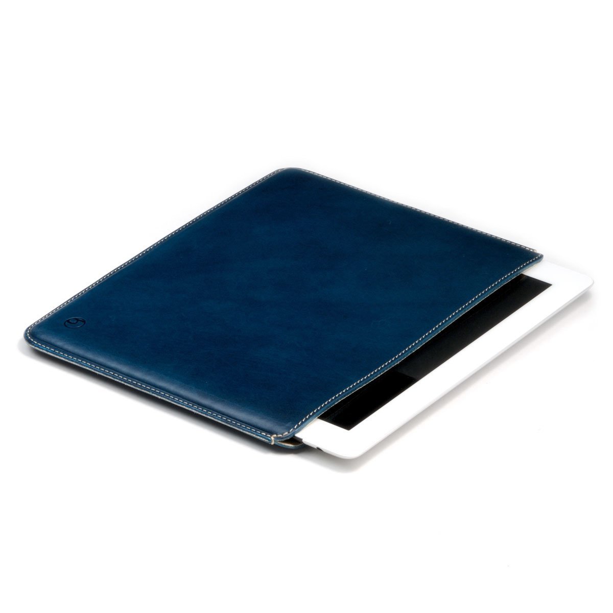 Photo1: buzzhouse design Handmade leather case for iPad 2022 Blue (Made in Japan)