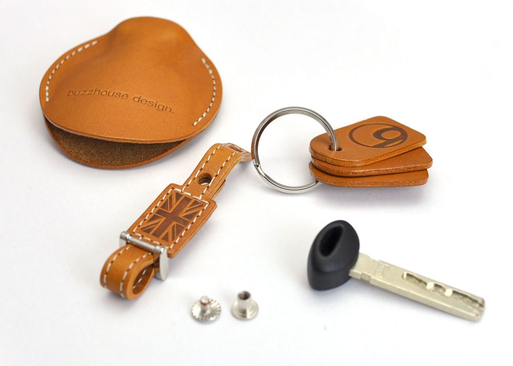 Photo: buzzhouse design BMW MINI handmade leather Key ring Cover R55,R56,R57,R58,R59,R60 Camel (Made in Japan)　