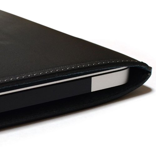 Photo4: buzzhouse design Handmade leather case for MacBook Air13 Black (Made in Japan)