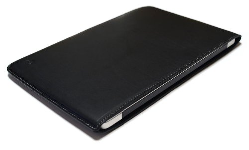 Photo1: buzzhouse design Handmade leather case for MacBook Air13 Black (Made in Japan)