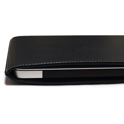 Photo2: buzzhouse design Handmade leather case for MacBook Air13 Black (Made in Japan)