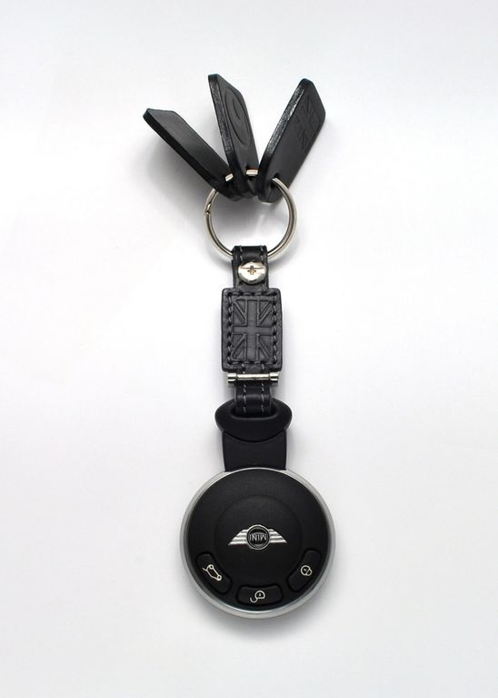 Photo3: BMW MINI handmade leather Key ring Cover R55,R56,R57,R58,R59,R60 Black (Made in Japan)　