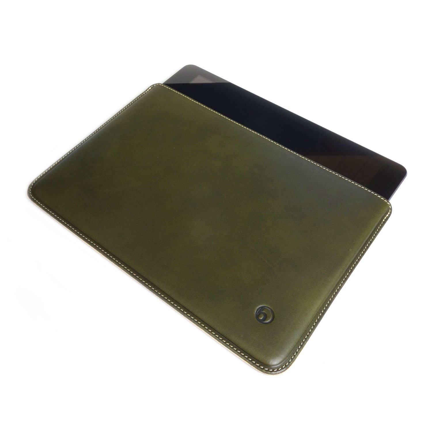 Photo2: buzzhouse design Handmade leather case for iPad Air Green (Made in Japan)