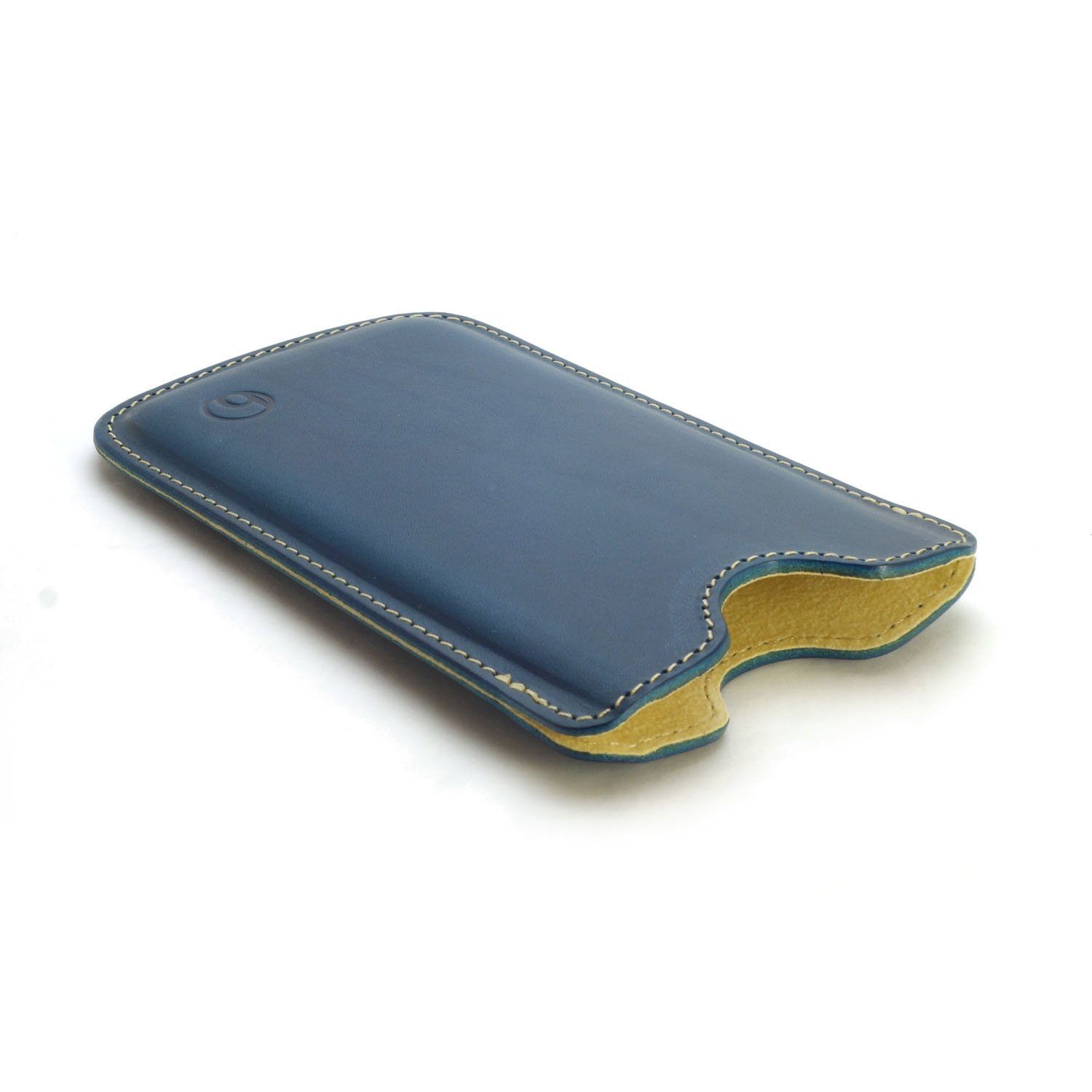 Photo4: buzzhouse design Handmade leather case for iPhone 6 Blue (Made in Japan)