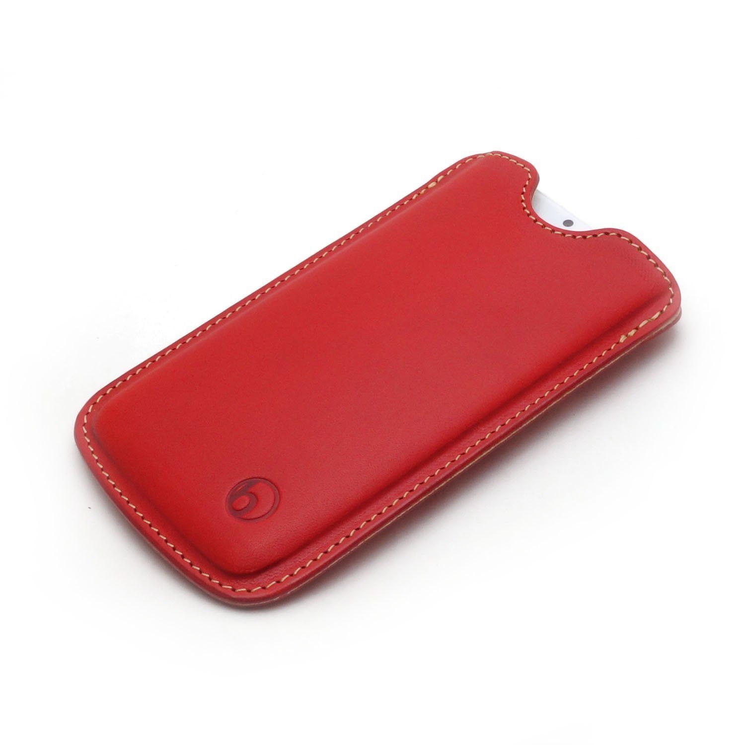 Photo1: buzzhouse design Handmade leather case for iPhone 6 Red (Made in Japan)