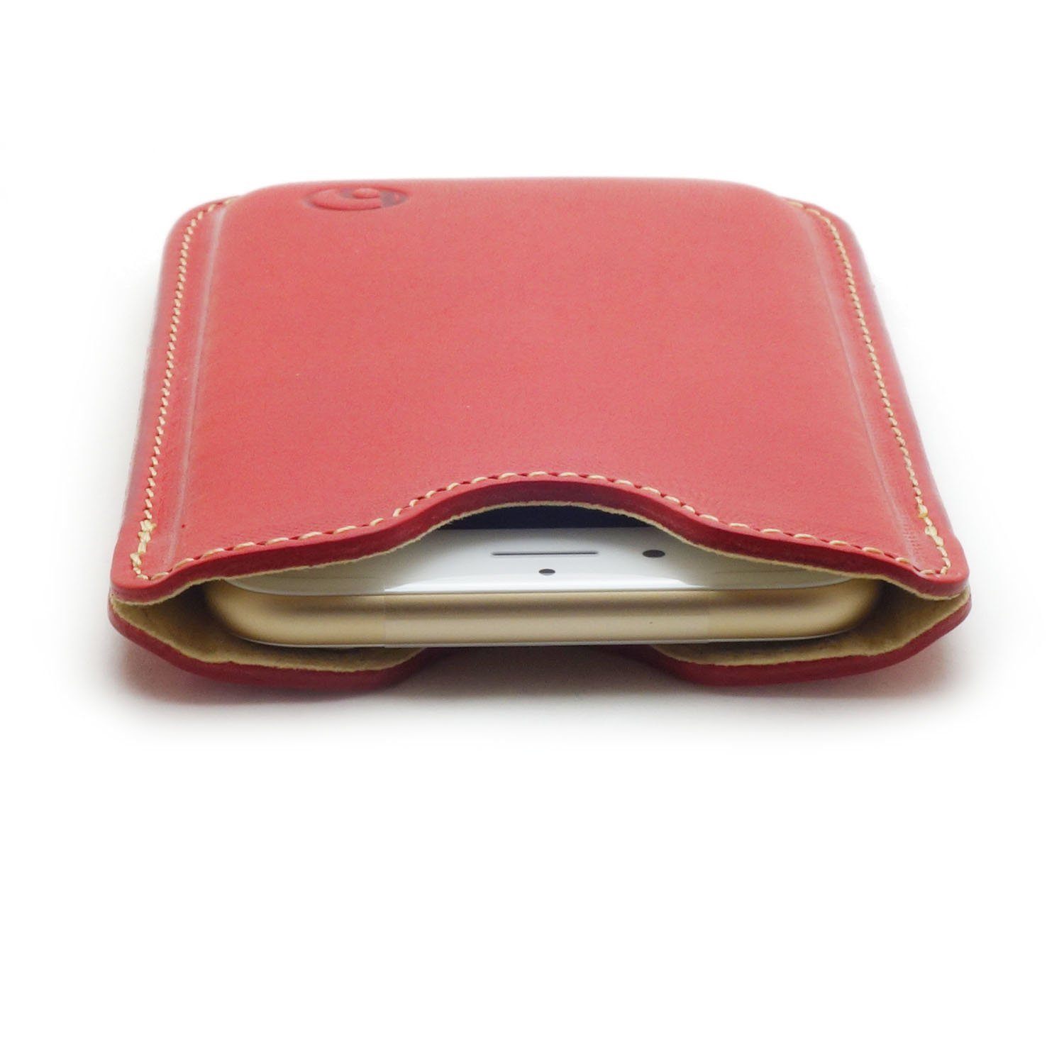 Photo3: buzzhouse design Handmade leather case for iPhone 6 Red (Made in Japan)