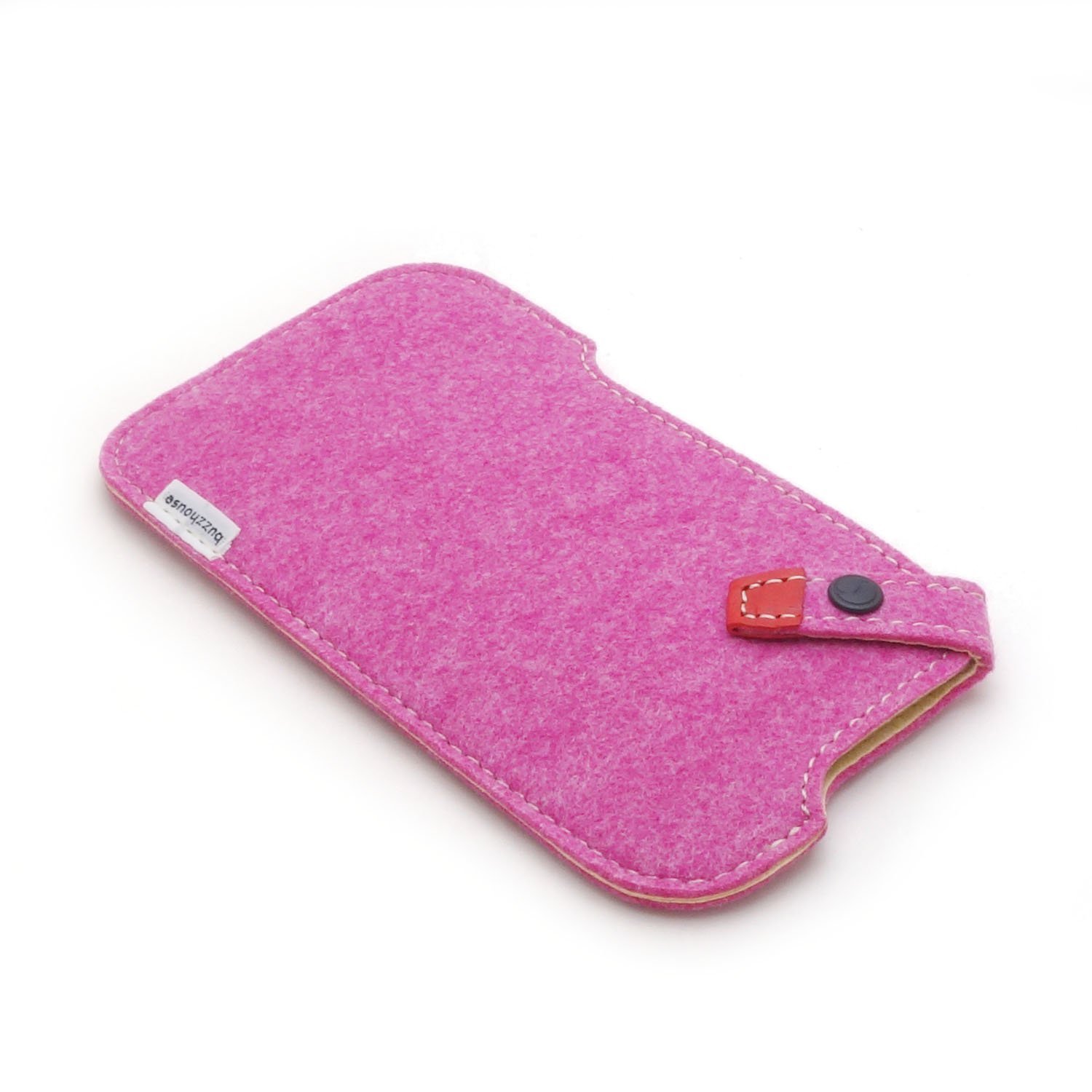 Photo1: buzzhouse design Handmade felt case for iPhone 6 Pink (Made in Japan)