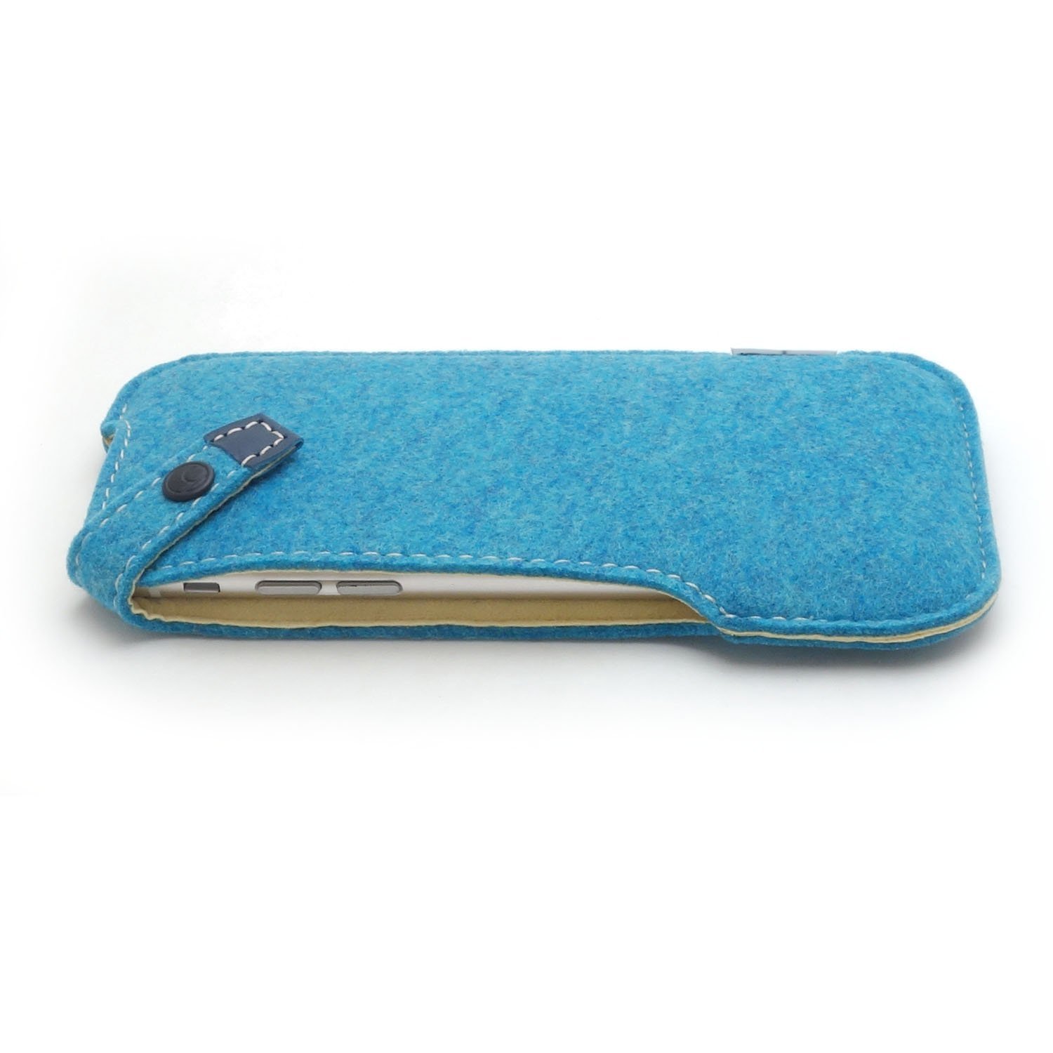 Photo3: buzzhouse design Handmade felt case for iPhone 6 Blue (Made in Japan)