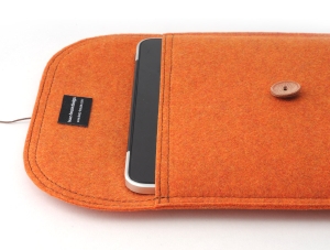 Photo2: buzzhouse design Handmade felt case for iPad with Retina display/iPad2 Orange (Made in Japan)　
